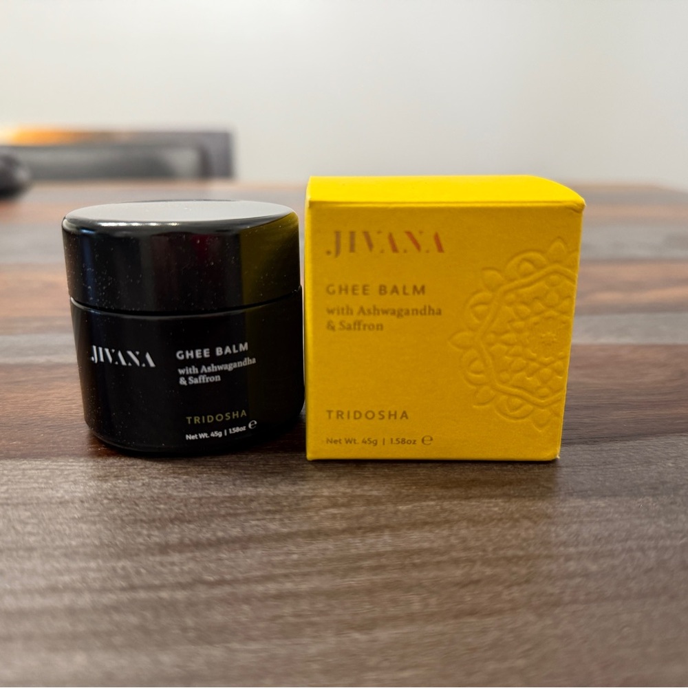 Ghee Balm with Ashwagandha & Saffron - Black and Yellow